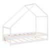 Twin Size Wooden House Bed With Twin Size Trundle
