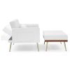 Recline Sofa Chair with Ottoman;  Two Arm Pocket and Wood Frame include 1 Pillow;  Teal (40.5'x33'x32')