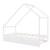 Twin Size Wooden House Bed With Twin Size Trundle