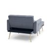 Recline Sofa Chair with Ottoman;  Two Arm Pocket and Wood Frame include 1 Pillow;  Teal (40.5'x33'x32')