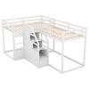 Twin over Twin L-Shaped Bunk Bed with Built-in Middle Staircase