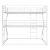 Full XL over Twin XL over Queen Size Triple Bunk Bed with Long and Short Ladder