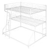Full XL over Twin XL over Queen Size Triple Bunk Bed with Long and Short Ladder