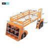 Twin Size Forklift Car-Shaped Loft Bed with Storage Shelves