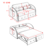 Modern 55.5" Pull Out Sleep Sofa Bed 2 Seater Loveseats Sofa Couch with side pockets; Adjsutable Backrest and Lumbar Pillows for Apartment Office Livi