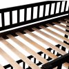 Bunk Bed with Slide; Twin Over Twin Low Bunk Bed with Fence and Ladder for Toddler Kids Teens