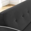 Modern 55.5" Pull Out Sleep Sofa Bed 2 Seater Loveseats Sofa Couch with side pockets; Adjsutable Backrest and Lumbar Pillows for Apartment Office Livi