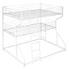 Full XL over Twin XL over Queen Size Triple Bunk Bed with Long and Short Ladder