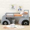 Twin Size Forklift Car-Shaped Loft Bed with Storage Shelves