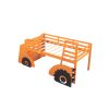 Twin Size Forklift Car-Shaped Loft Bed with Storage Shelves