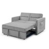 Loveseats Sofa Bed with Pull-out Bed;  Adjustable Back and Two Arm Pocket