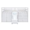 Full Size Functional Loft Bed with Cabinets and Drawers;  Hanging Clothes at the back of the Staircase