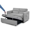 Loveseats Sofa Bed with Pull-out Bed;  Adjustable Back and Two Arm Pocket