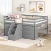 Full Size Functional Loft Bed with Cabinets and Drawers;  Hanging Clothes at the back of the Staircase
