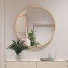 SDKOA Large Round Mirror 32 Inch with Black Aluminum Frame for Wall Decor;  Bathroom Big Circle Mirror Modern Style Wall Hanging for Bedroom;  Living