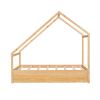 Twin Size Wooden House Bed With Twin Size Trundle