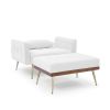 Recline Sofa Chair with Ottoman;  Two Arm Pocket and Wood Frame include 1 Pillow;  Teal (40.5'x33'x32')
