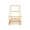 Twin Size Wooden House Bed With Twin Size Trundle