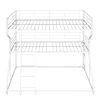 Full XL over Twin XL over Queen Size Triple Bunk Bed with Long and Short Ladder