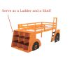 Twin Size Forklift Car-Shaped Loft Bed with Storage Shelves