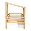 Twin Size House Low Loft Bed with Two Storage Drawers