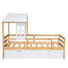 Twin Size House Low Loft Bed with Two Storage Drawers