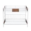 Twin-Over-Futon Bunk Bed;  Metal Futon Bunk Bed Frame with Guardrails and Ladder