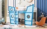 Full Size Boat Shape Loft Bed with Ladder