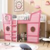 Full Size Boat Shape Loft Bed with Ladder