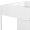 Low Twin Size Loft Bed with Cabinets;  Shelves and Slide