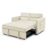 Loveseats Sofa Bed with Pull-out Bed;  Adjustable Back and Two Arm Pocket