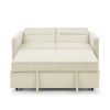 Loveseats Sofa Bed with Pull-out Bed;  Adjustable Back and Two Arm Pocket