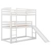 Twin over Twin over Twin Adjustable Triple Bunk Bed with Ladder and Slide