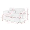 Loveseats Sofa Bed with Pull-out Bed;  Adjustable Back and Two Arm Pocket