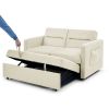 Loveseats Sofa Bed with Pull-out Bed;  Adjustable Back and Two Arm Pocket