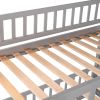 Bunk Bed with Slide; Twin Over Twin Low Bunk Bed with Fence and Ladder for Toddler Kids Teens