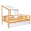 Twin Size House Low Loft Bed with Two Storage Drawers
