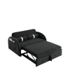 Modern 55.5" Pull Out Sleep Sofa Bed 2 Seater Loveseats Sofa Couch with side pockets; Adjsutable Backrest and Lumbar Pillows for Apartment Office Livi