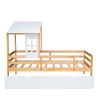 Twin Size House Low Loft Bed with Two Storage Drawers
