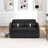 Modern 55.5" Pull Out Sleep Sofa Bed 2 Seater Loveseats Sofa Couch with side pockets; Adjsutable Backrest and Lumbar Pillows for Apartment Office Livi