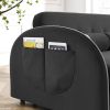 Modern 55.5" Pull Out Sleep Sofa Bed 2 Seater Loveseats Sofa Couch with side pockets; Adjsutable Backrest and Lumbar Pillows for Apartment Office Livi