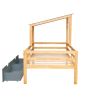 Twin Size House Low Loft Bed with Two Storage Drawers